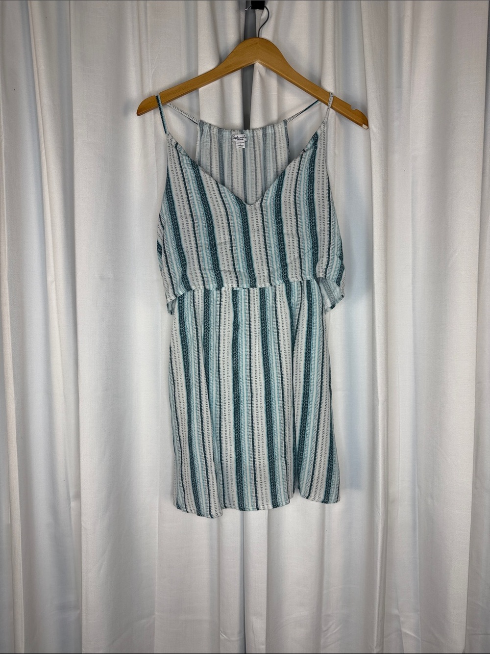 Splendid Striped Mini Dress in Teal and White